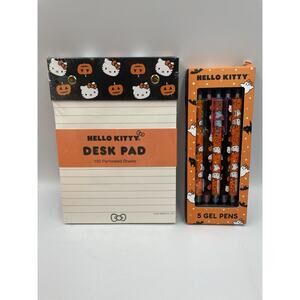 Hello Kitty Halloween Lined Desk pad/Notepad & Gel Pen Set NEW W/ Tags
